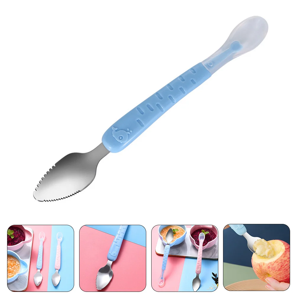 

Double Ended Scraper Puree Scraping Spoon Baby Feeding Fruit Supplies Vegetable