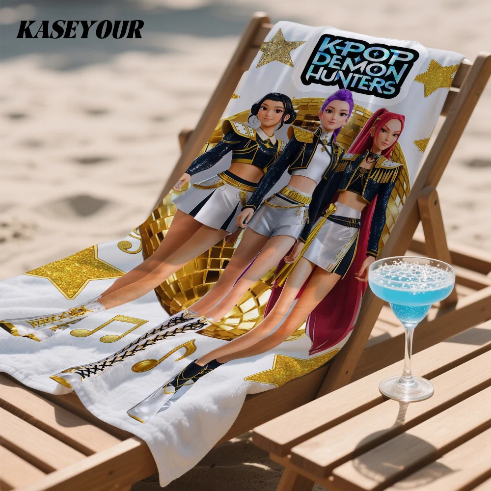 Ręcznik kąpielowy KPop D-Demon HH-Hunters szybkoschnący, lekki ręcznik plażowy z mikrofibry, idealny na pływanie, kemping, jogę i na plażę.