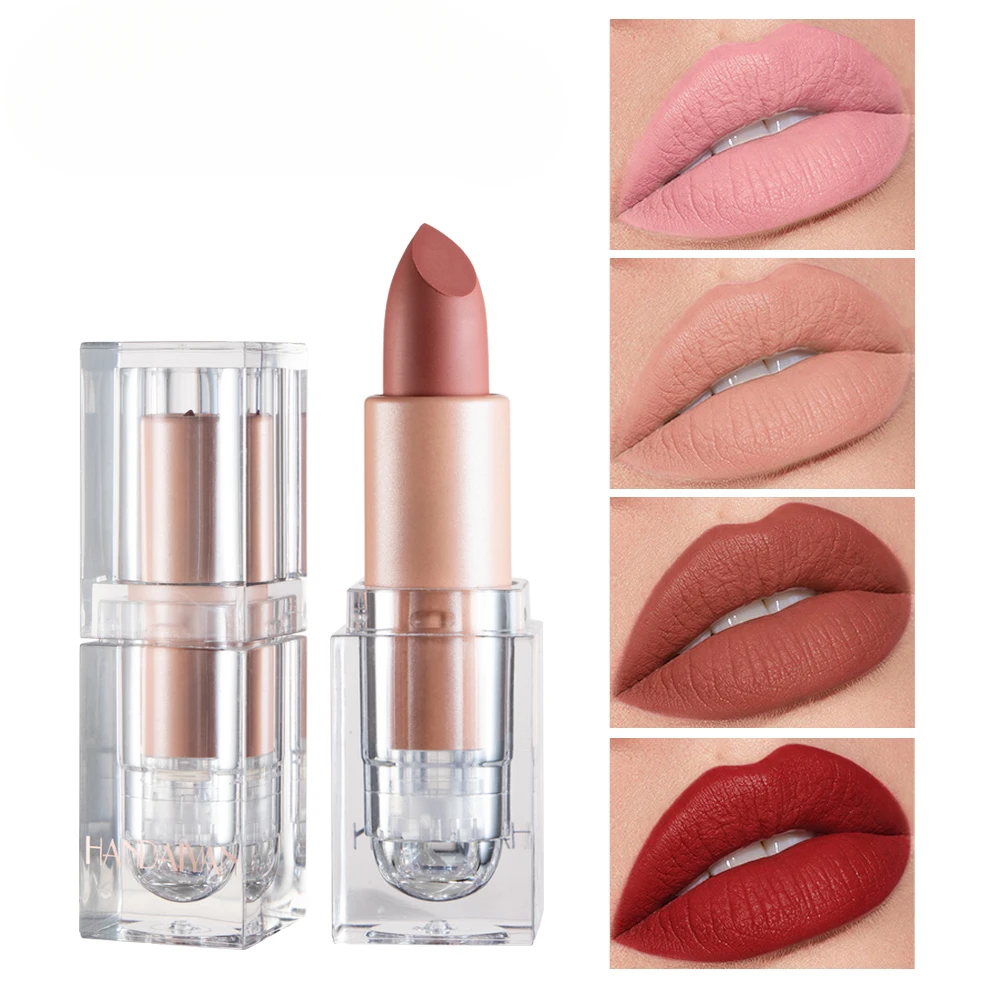 12-color Ice Tube Matte Nude Lipstick easy to color long-lasting lip makeup Cosmetics Waterproof Lips Gift make up  korean