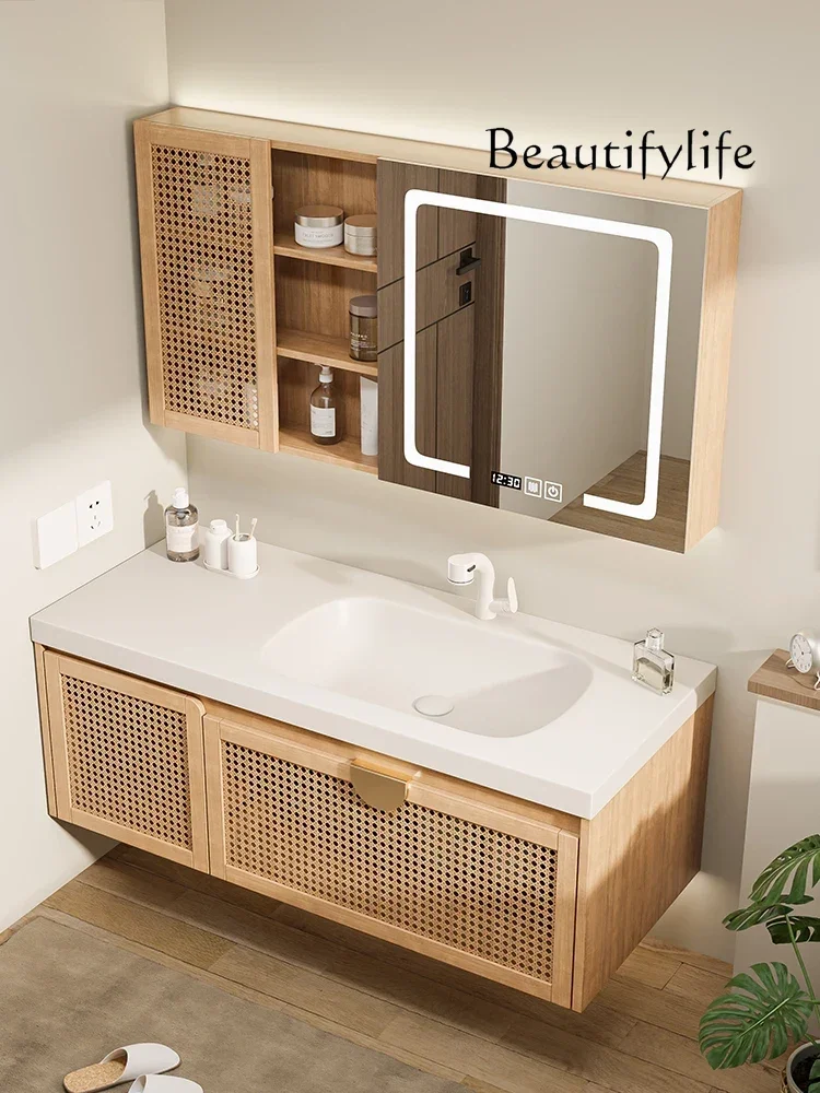 

Basin rattan log amazed silence wind bathroom cabinet combination bathroom sink hand wash basin
