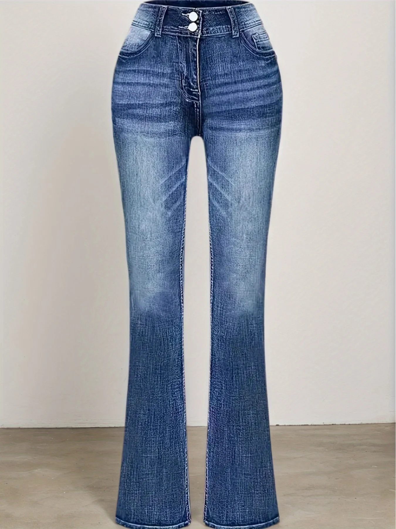 Ladies' fashionable high waisted slim fit stretch jeans, street style, high elasticity, comfortable fabric, suitable for daily