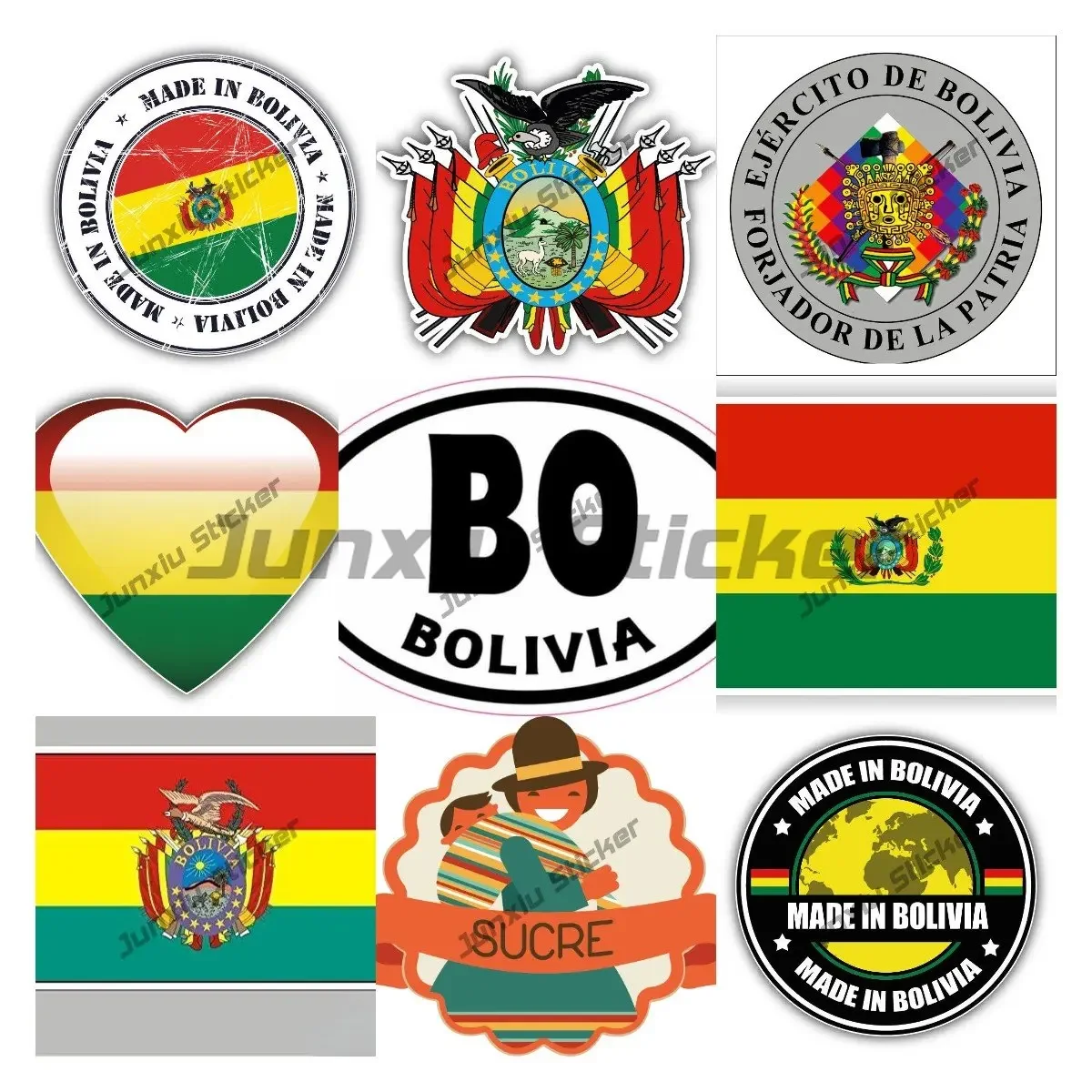 Bolivian Stickers Coat of Arms Decal Bolivia Seal Sticker Stamp City Travel Sticker for Car Bumper Laptop Truck Custom Decals
