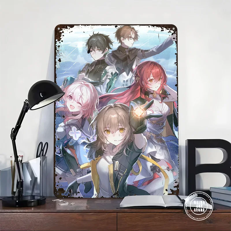 Honkai Star Rail Stelle Printed Poster Customized Retro Wall Art Vintage Metal Tin Signs for Decor Room Decoration At Home Items