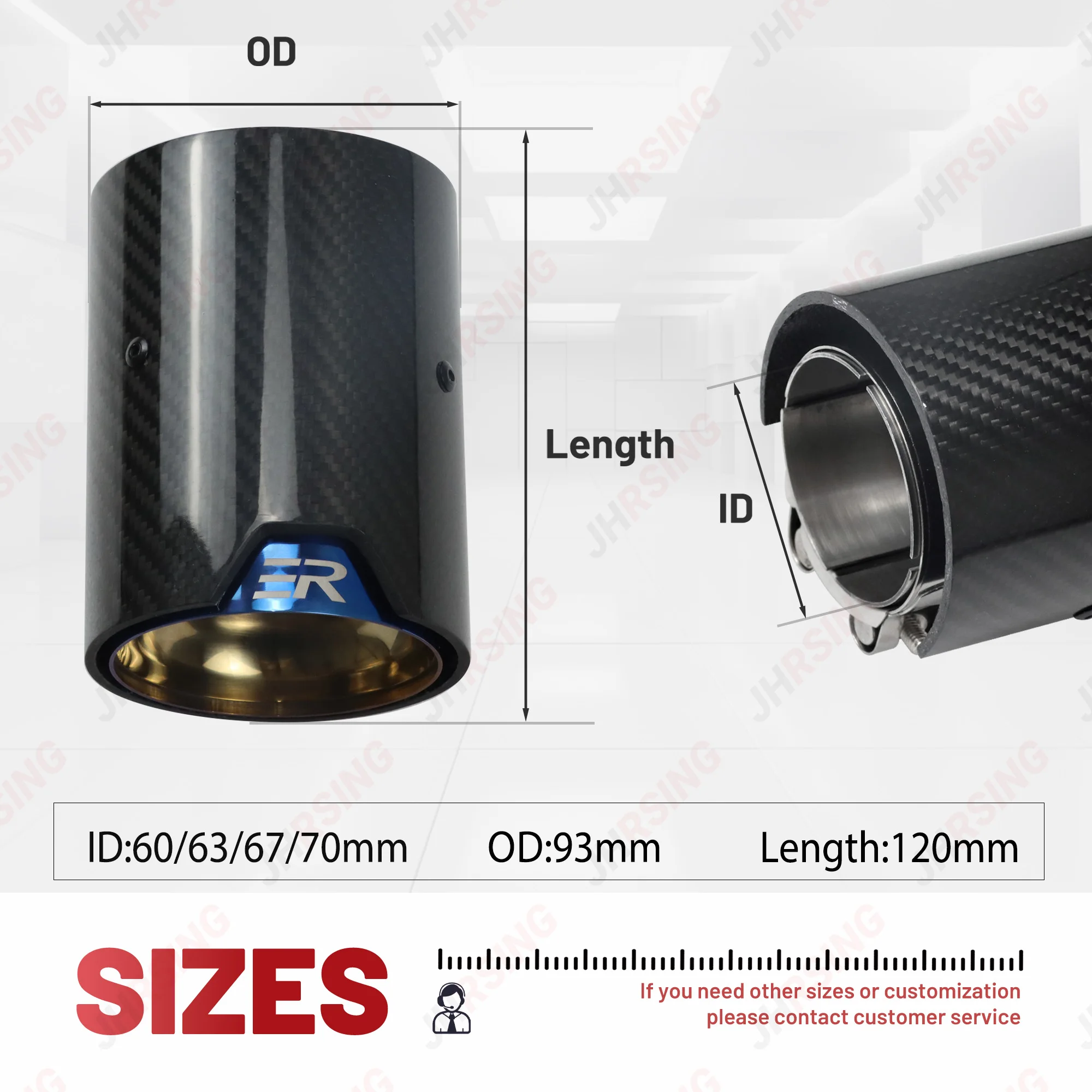 1PCS fit for M2 F87 M3 F80 M4 F82 F83 Exhaust Tip modified Carbon Fiber tail Muffler Nozzle pipe tips ER LOGO