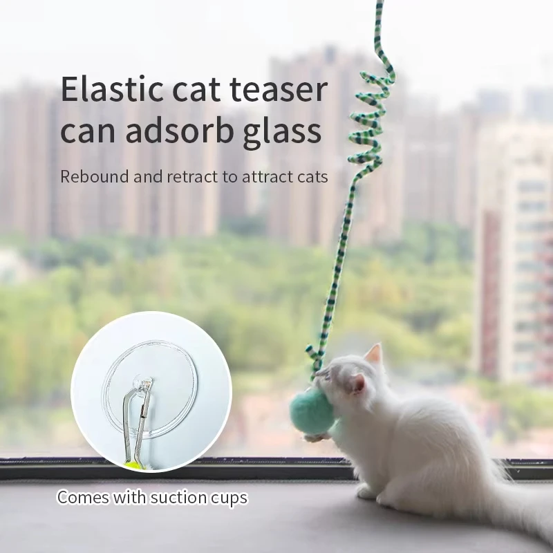 Cat Toy Swing Sticky Disc Elastic Hanging Door Teasing Cat Rope Long Rope Teasing Cat Cat Toy Cat Accessories Pet Kitten Toy