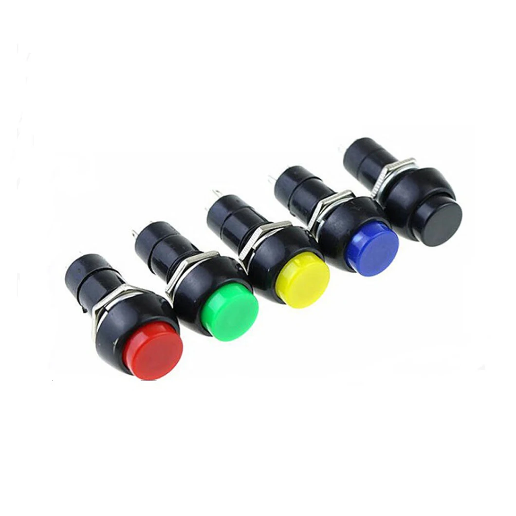 100PCS/Lot PBS-11 12MM Mini Push Button Switch 1NO ON-OFF/OFF-(ON) Momentary/Latching Plastic Push Push Button and 2Pin Terminal