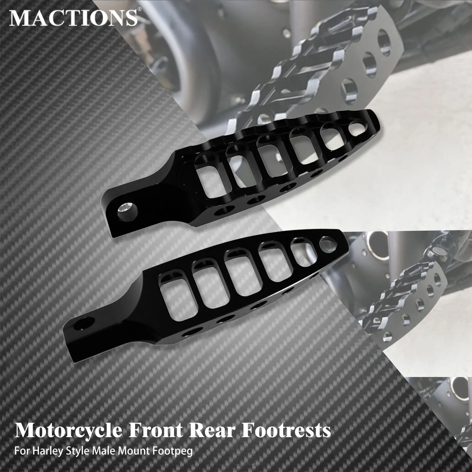 

Motorcycle Front Rear Footpegs Male-Mount Footrests Pedal For Harley Touring Road King Sportster XL883 Dyna Fat Bob FXDF Softail