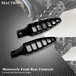 Motorcycle Front Rear Footpegs Male-Mount Footrests Pedal For Harley Touring Road King Sportster XL883 Dyna Fat Bob FXDF Softail