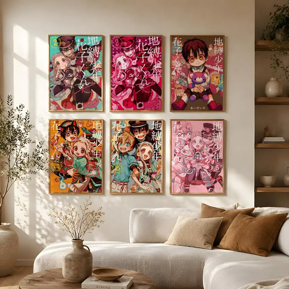 Anime Toilet-Bound Hanako-kun Poster Self-Adhesive HD Mural Wall Decals, Living Room Bedroom Home Decor Gift