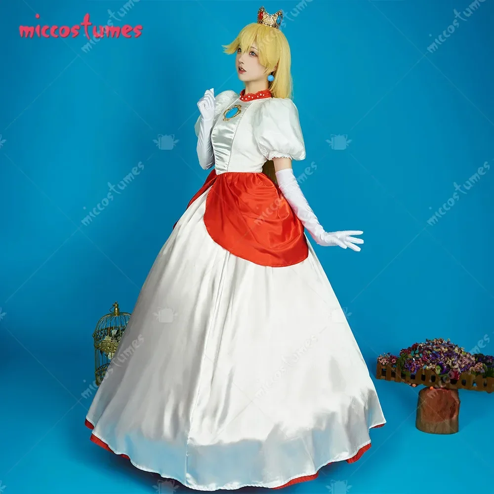 Miccostumes-Disfraz de princesa para mujer, Top y falda con enagua y guantes