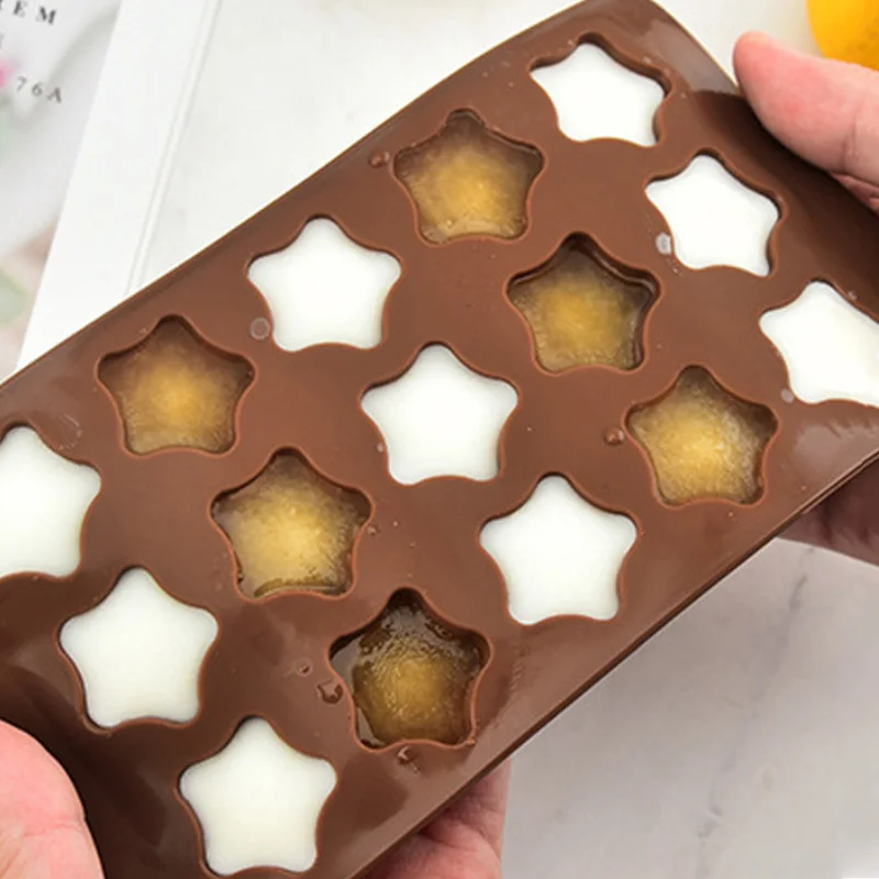 Molde de silicona 3D con forma de estrella de cinco puntas, apto para uso alimentario, para chocolate, dulces, gomitas, cubitos de hielo, bricolaje, repostería, fabricación de jabón, resina