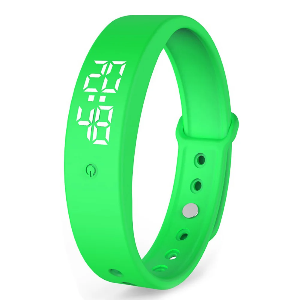 V9 LED digitální chytrý náramek s tělo teplota monitor chytrý pás vibrace alarm upomínka vodotěsný chytrý hodiny smartband