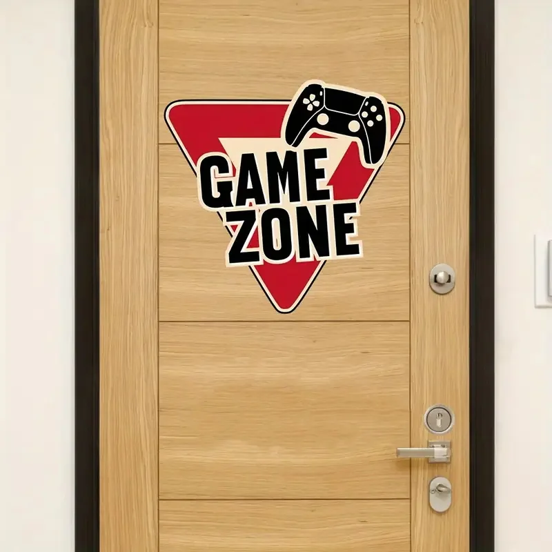 

GAMEZONE Text Door Decal-PVC, Suitable for Game Room Doors, Glass and Walls, Easy to Bond, Modern Style, Irregular Shape