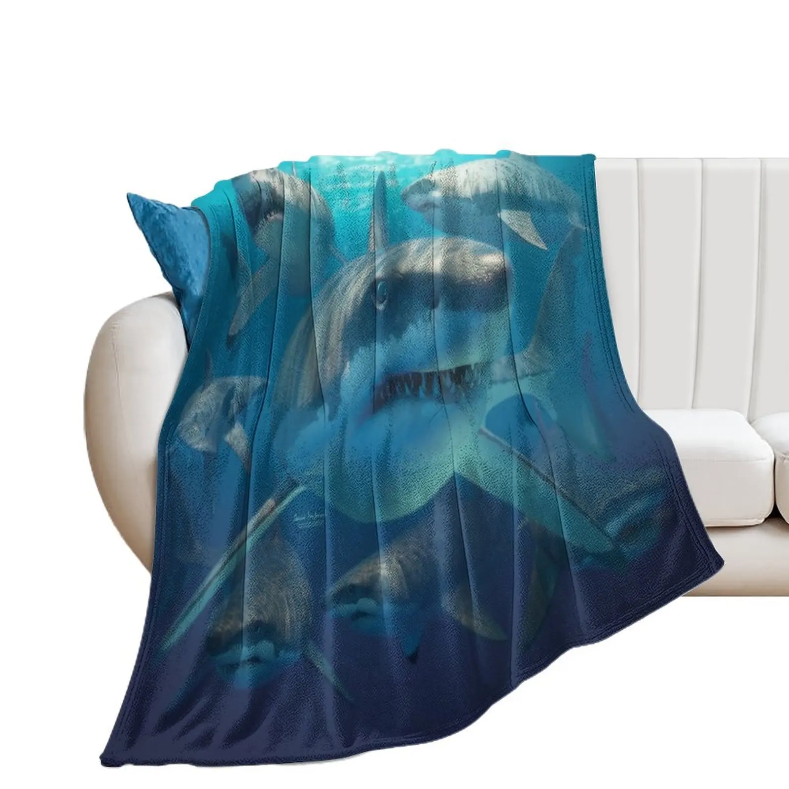 Great white sharks Throw Blanket Plaid blankets and throws Thermal Blankets