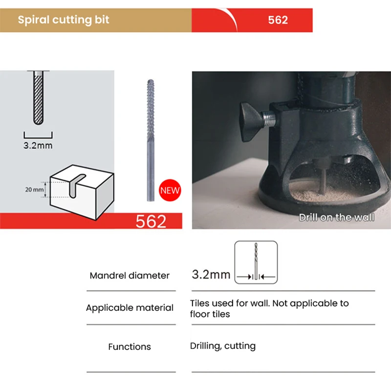 Imagem -04 - Dremel Spiral Cutting Head Acessórios para Ferramentas Elétricas Acessórios para Ferramentas Elétricas Acessório de Limpeza 569 570 Seam 562