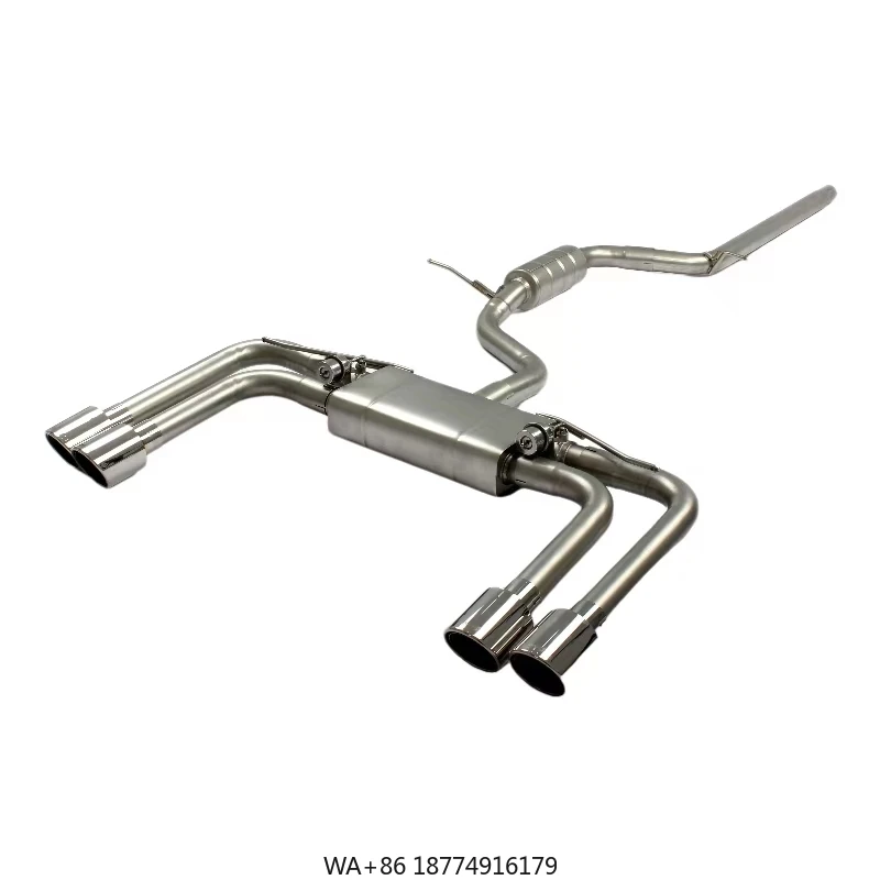 

For A3 Catback Exhaust Pipe System With Exhaust Tips Muffler Electronic Valve Remote Control SS304 1.4t 1.8T 2T