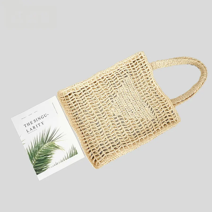 Hollow NO Letter Straw Woven Handbag Fashion Totebag Woven Women\'s Shoulder Bag Summer Beach Handbag Storage Bag Organizers Bags