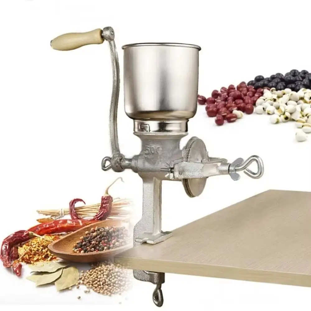 

Hand-cranked Grain Grinder Cast Iron Dry/Wet Grinding Corn Hand Grinder Heavy Duty Large Hopper Manual Coffee Grinder