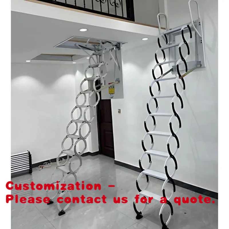 

Customize.Convenient Access Indoor Attic Telescopic Stairs Automatic Folding Loft Ladder Steel Collapsible Staircase Ac