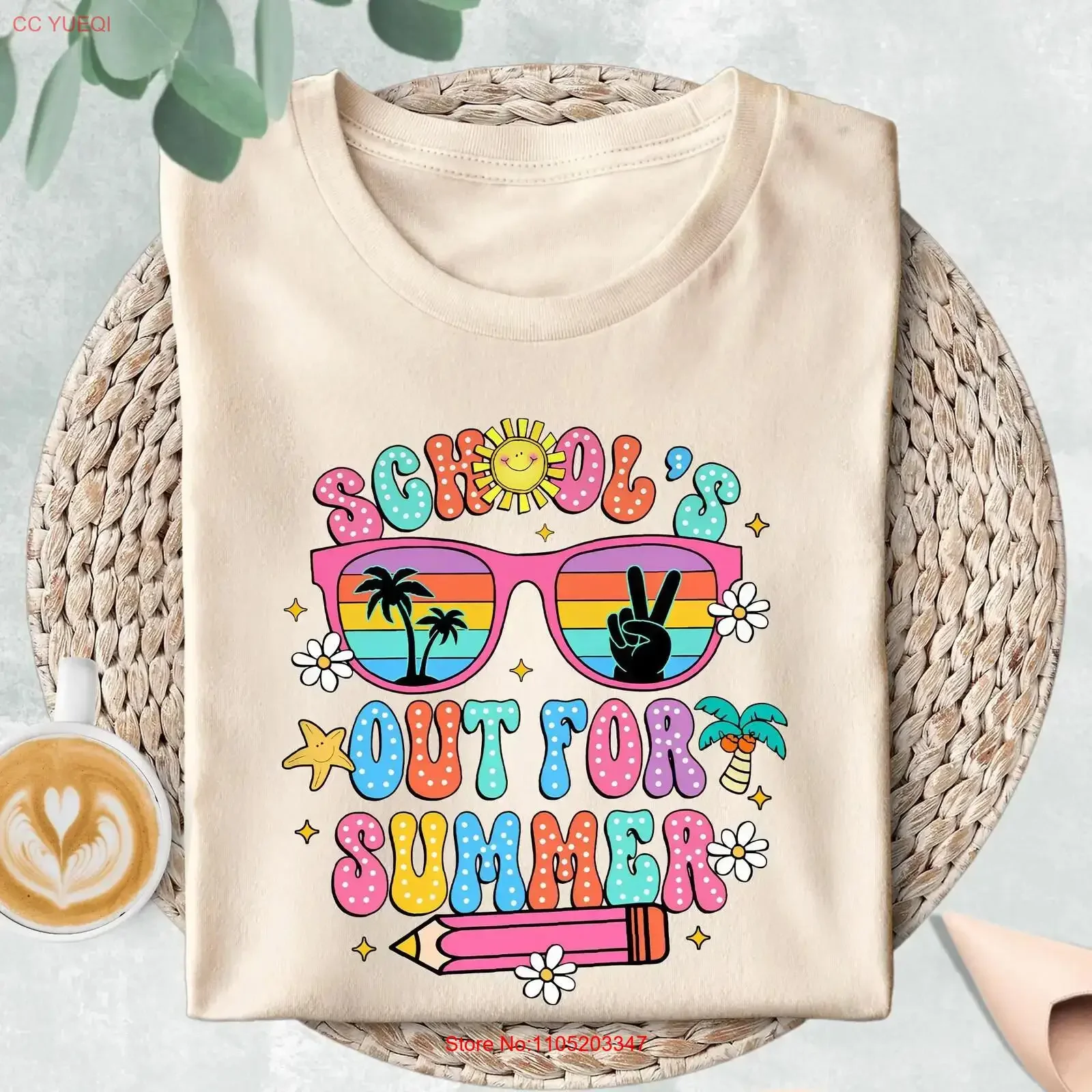 Camiseta escolar para verano, feliz día del último maestro, vacaciones, vintage, lavada, cómoda, suave, ropa de calle Unisex