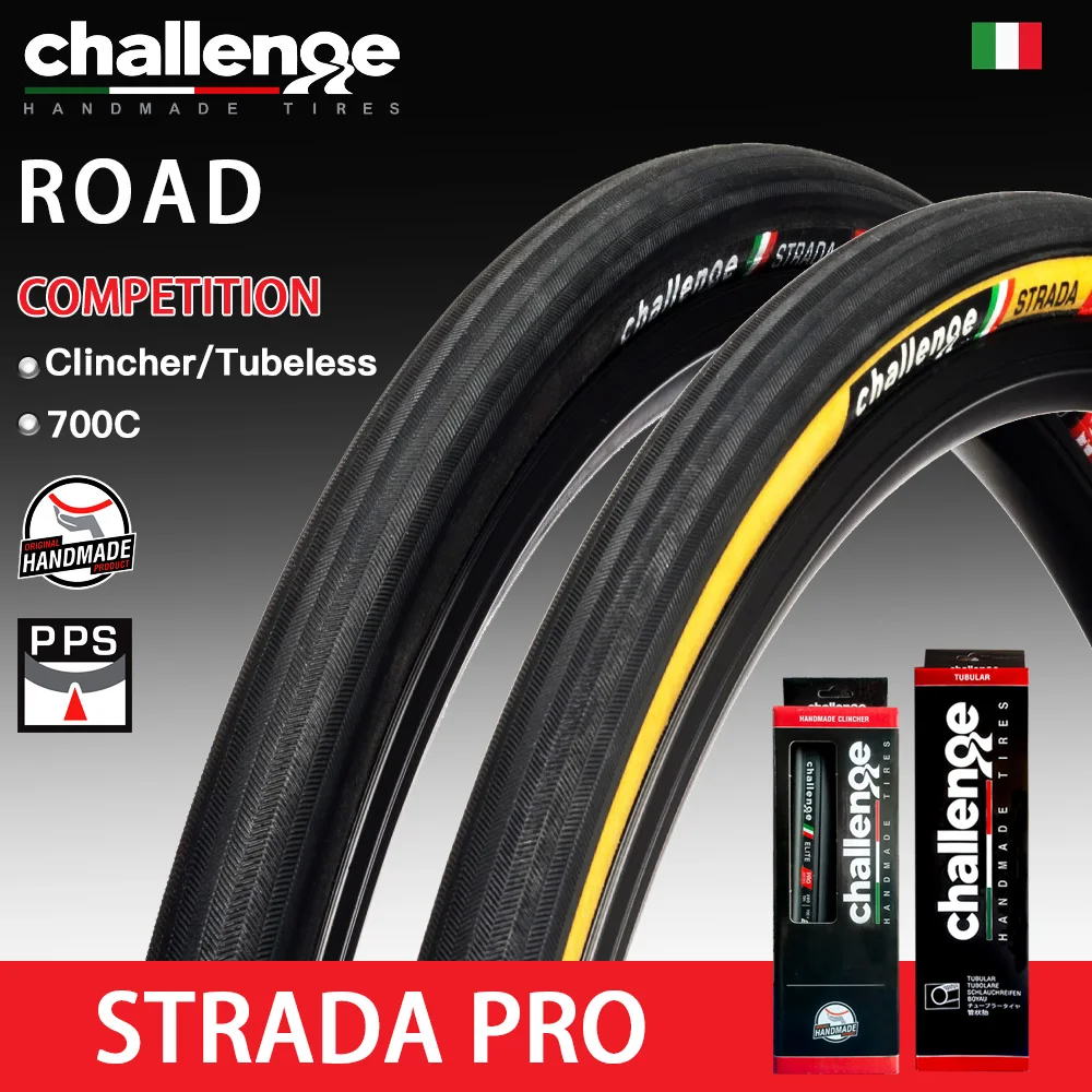 CHALLENGE STRADA Pro 700C Tubeless Clincher Road Bike Tires