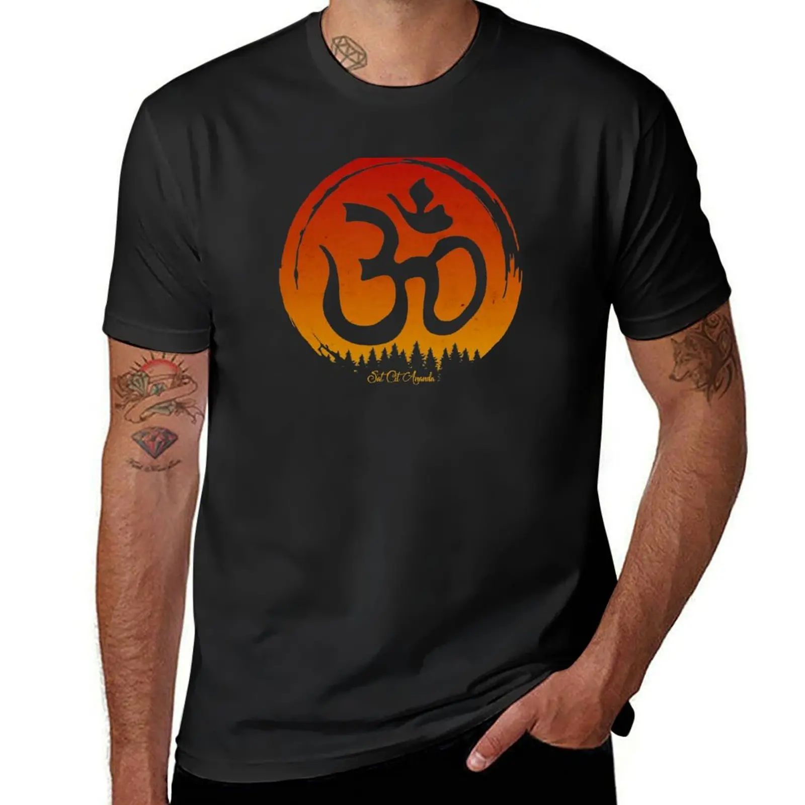 Sat Chit Ananda Sign Meditation Satchidananda Written Sanskrit Yoga Vintage Symbol T-Shirt