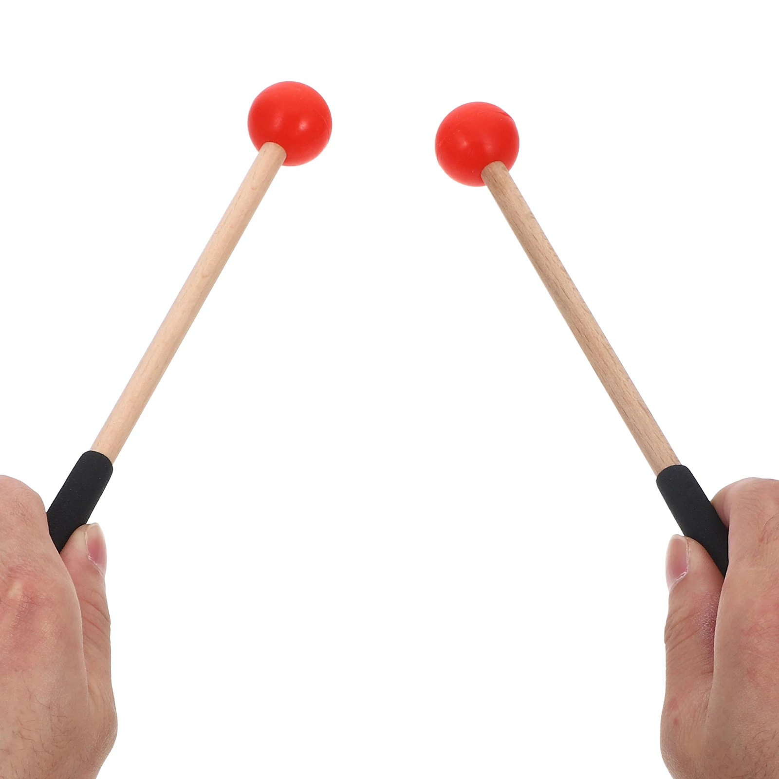 

1 set 1 Set Airy Drum Mallet With Stand Natural Oak Wood Rubber Percussion Mallets For Marimba Xylophone Tongue Drum Accessories