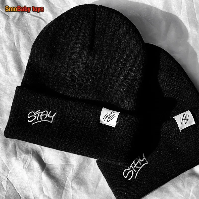 Stay Knit Cap Bang Chan Method Produced Two Laps Concert Knit Skz Skullies Beanies Warm Keeping Performance Stage Kopfbedeckung