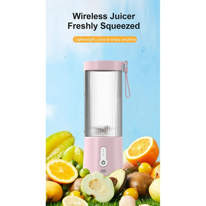 

450ML Rechargeable Mixers Fruit Juicers Mixer 6 Blades Portable Electric Juicers Maker Fruit Blender Fruits Extractors