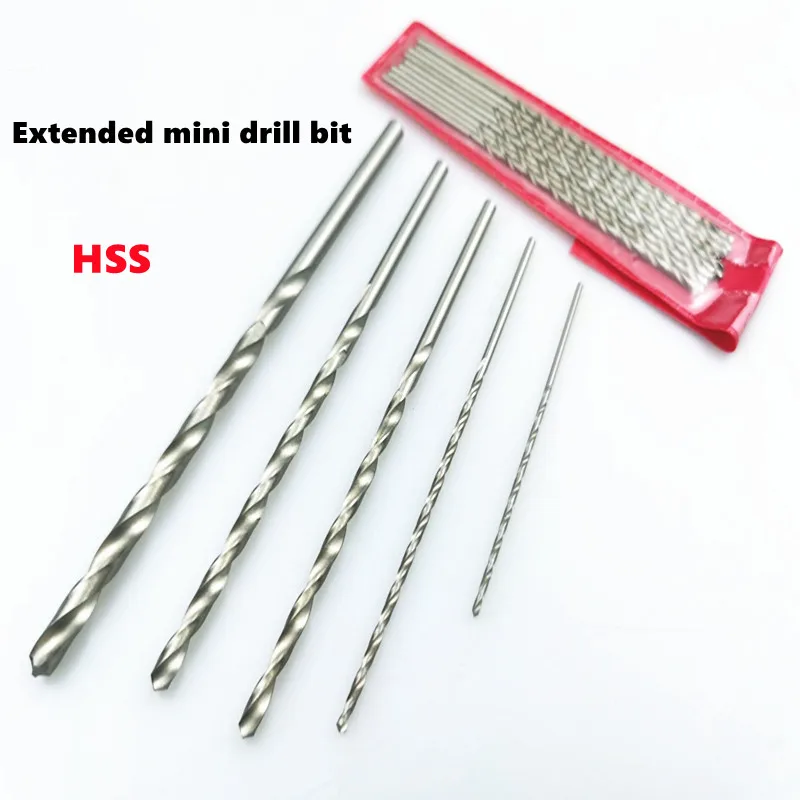 10/20 Stück Verlängerter Bohrer HSS Mini Gerader Schaft Spiralbohrer 0,5-3,2mm, Verlängerter Bohrer 60/80/100/120mm – Detail 1