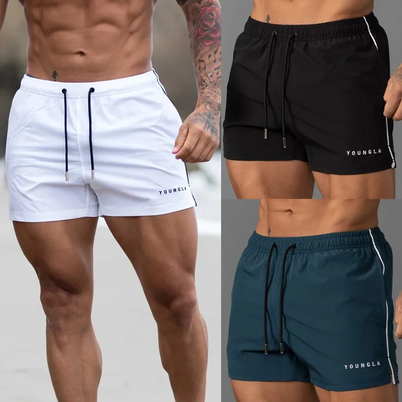 YA New Summer Men's Shorts Jogger Gym Sports Fitness Running Basketball Training Beach Shorts Quick Drying Breathable Shorts