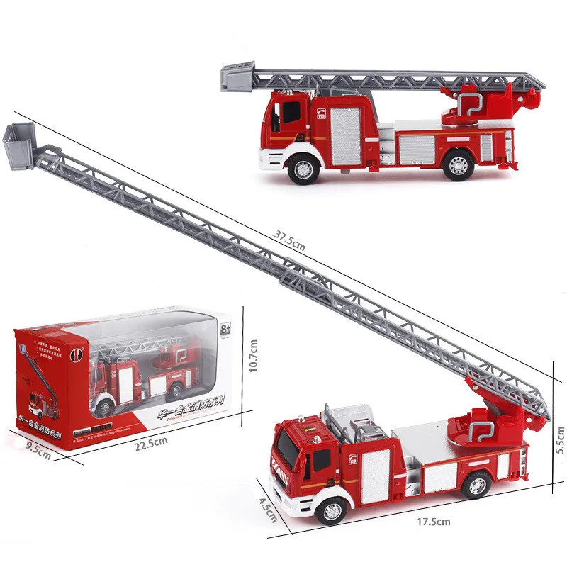 1: 50 alloy ladder rescue fire truck model,simulation sound and light,rescue engineering car toys,wholesale