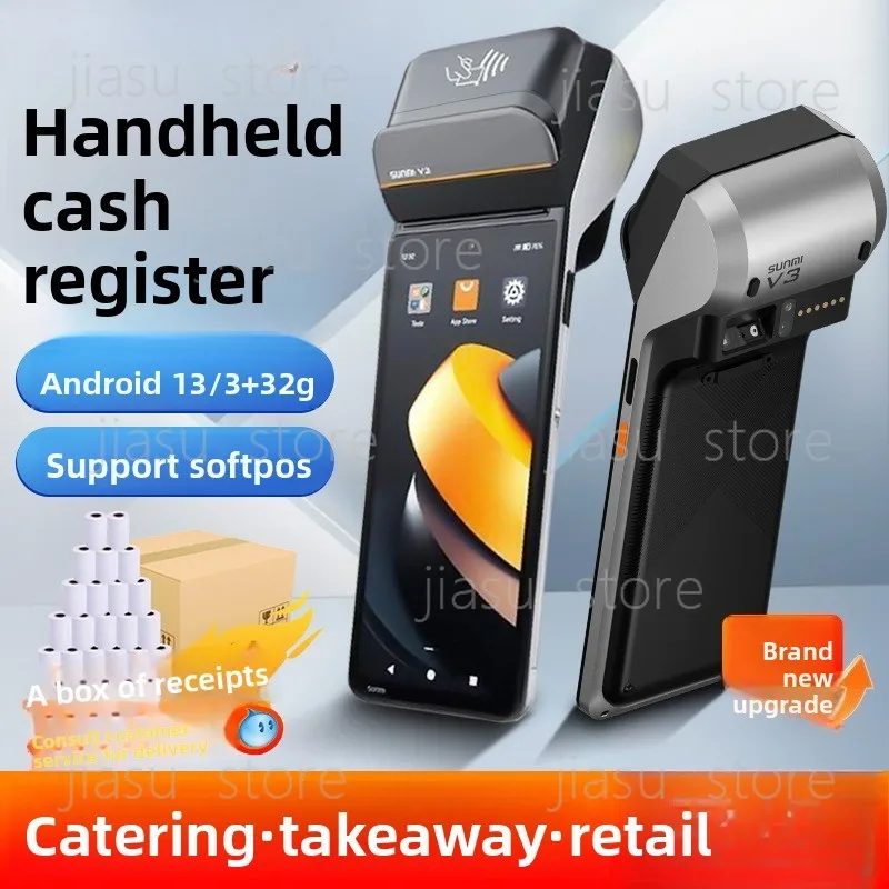 Mobile POS Receipt Printer with NFC Fingerprint 2D Barcode Scan Label Printing for Order Receiving