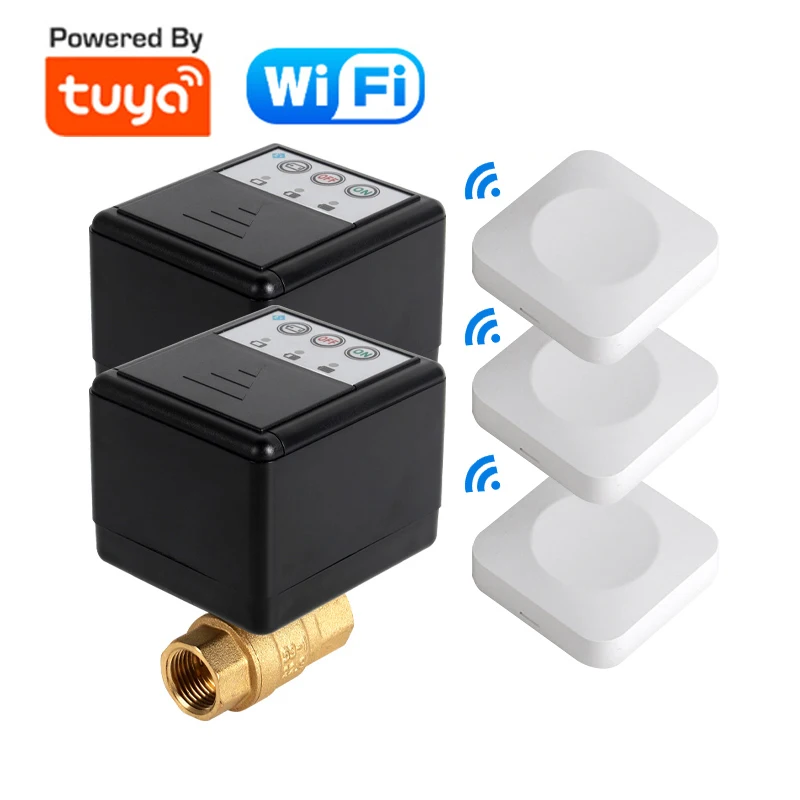 433MHz Tuya WIFI water leak sensor brass Smart Valve 1/2