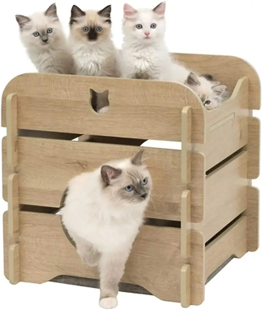 Vesper Cottage Cat Tree Hideout, dąb