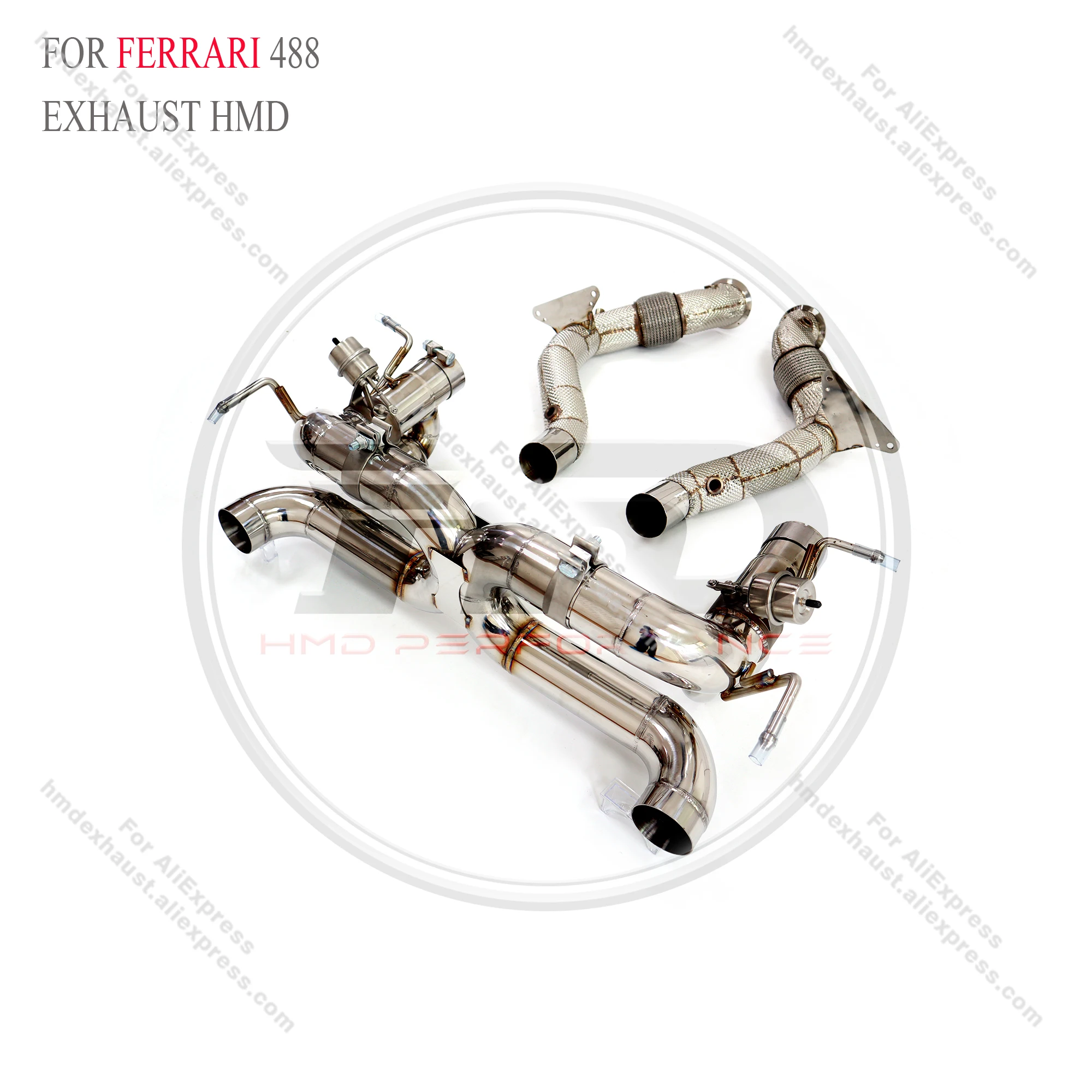 HMD Stainless steel Exhaust System Performance Catback Full exhaust for Ferrari 488 GTB 3.9T 2015-2018 With valve