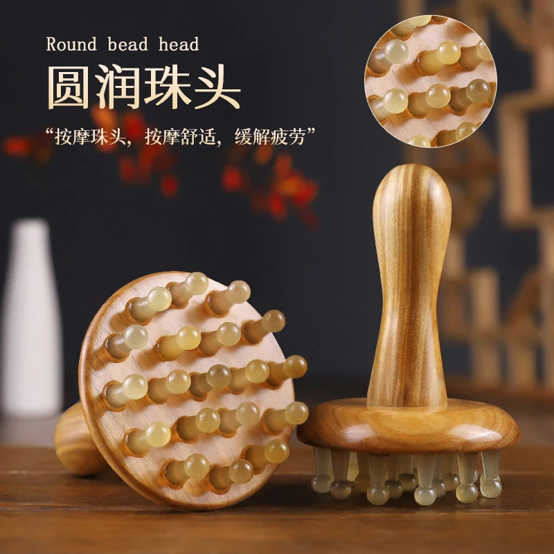 Green Sandalwood Meridian Brush Massage, Abdominal Rubbing, Leg Scraping, And General Body Use
