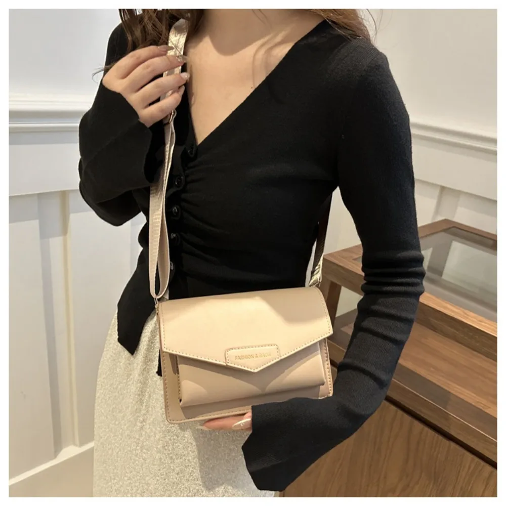 Korean Style Small Square Crossbody Bag, Simple Trendy Personality Shoulder Purse for Women Daily Work Travel Fashion Handbag