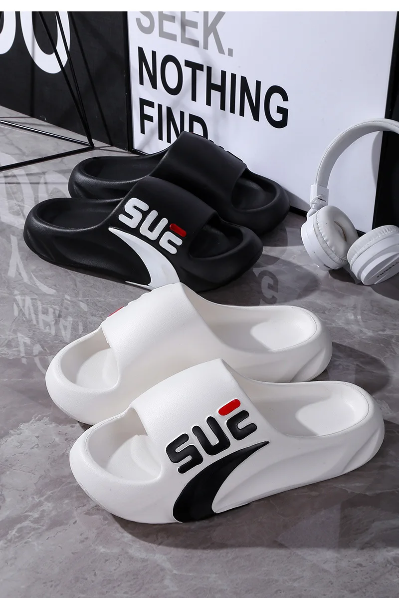 Sommer-Slipper für Herren – Neue rutschfeste Hausschuhe mit dicken Sohlen für Innen- und Außenbekleidung, Zuhause, Badezimmer und Sport – Detail 12