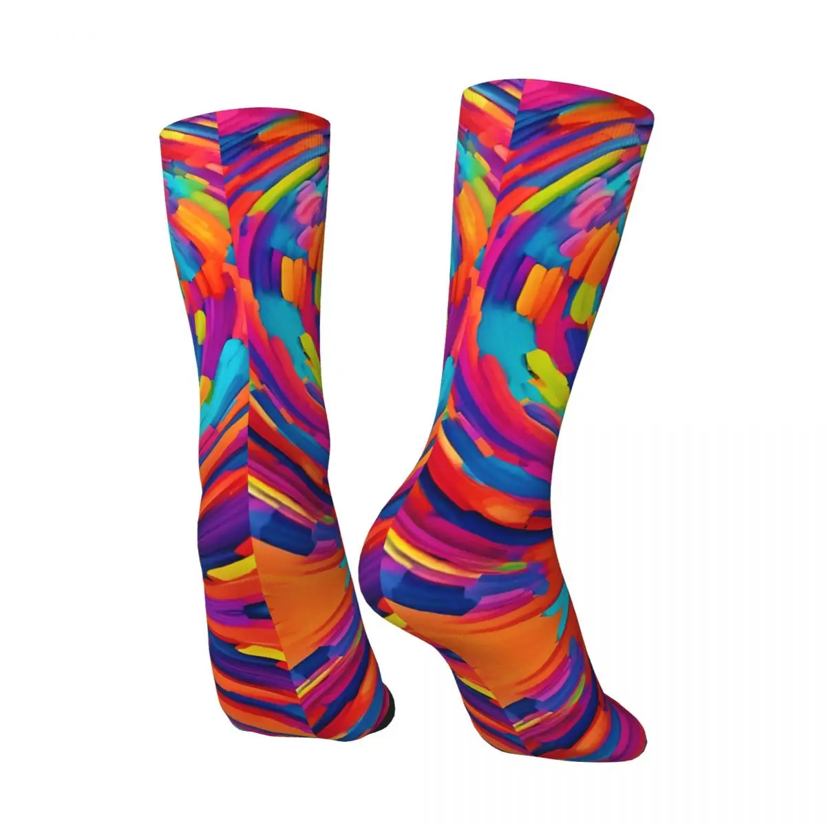 Vibrant Volumetric Abstract Art Case Men's Socks Vintage Harajuku Selling Street Style Novelty Casual Crew Sock