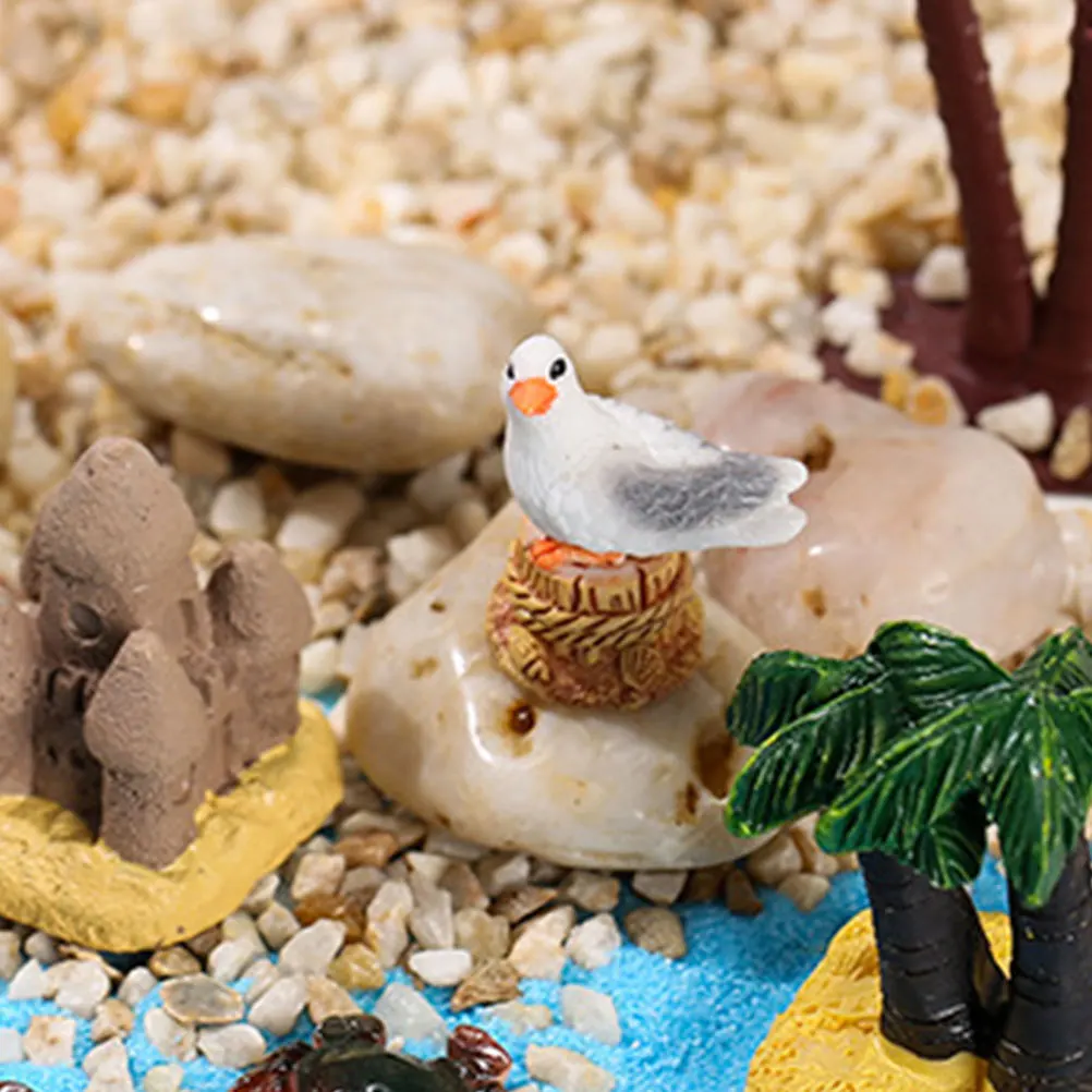 

12Pcs Seagull Resin Garden Ornament Mediterranean Style Nautical Coastal Sea Bird Decoration Desktop Micro Landscape