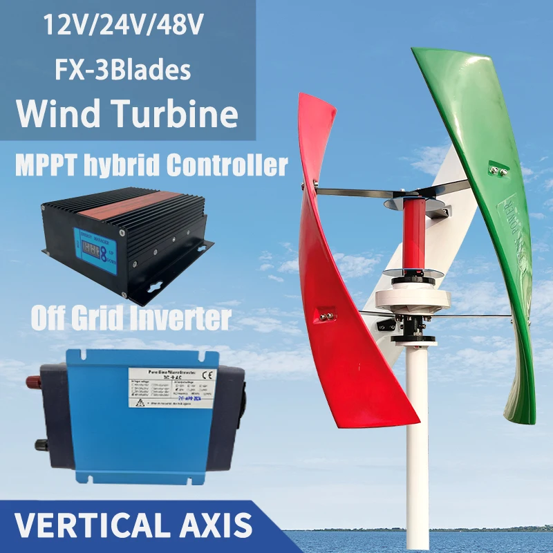 

Wind Turbine Generator Complete Set 48V 24V 12V Free Energy Generators Windmill With MPPT Controller Inverter For Homeuse