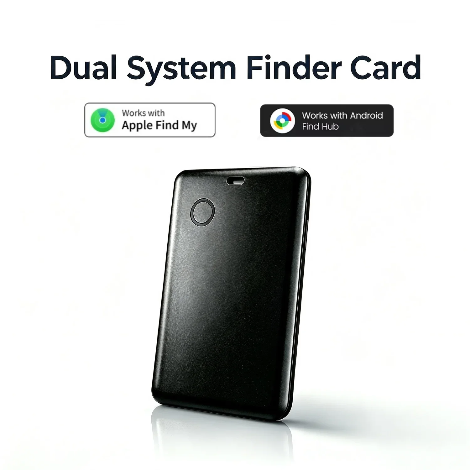 2mm Slim Wallet Tracker Card, Dual-system Bluetooth Smart Finder Compatible with iOS Apple Find My & Android Google Find Hub