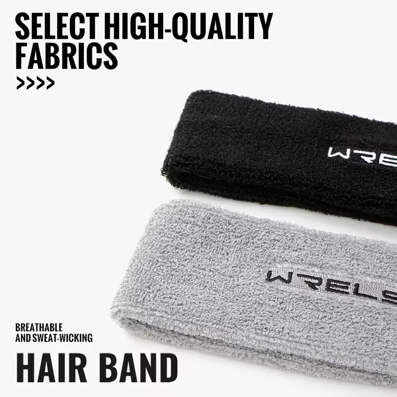 WRELS 1Set Sports Headband Wristband Sweat-Absorbent Basketball Fitness Sweat Headband Men Women Hairbands Sports Wristband view 6