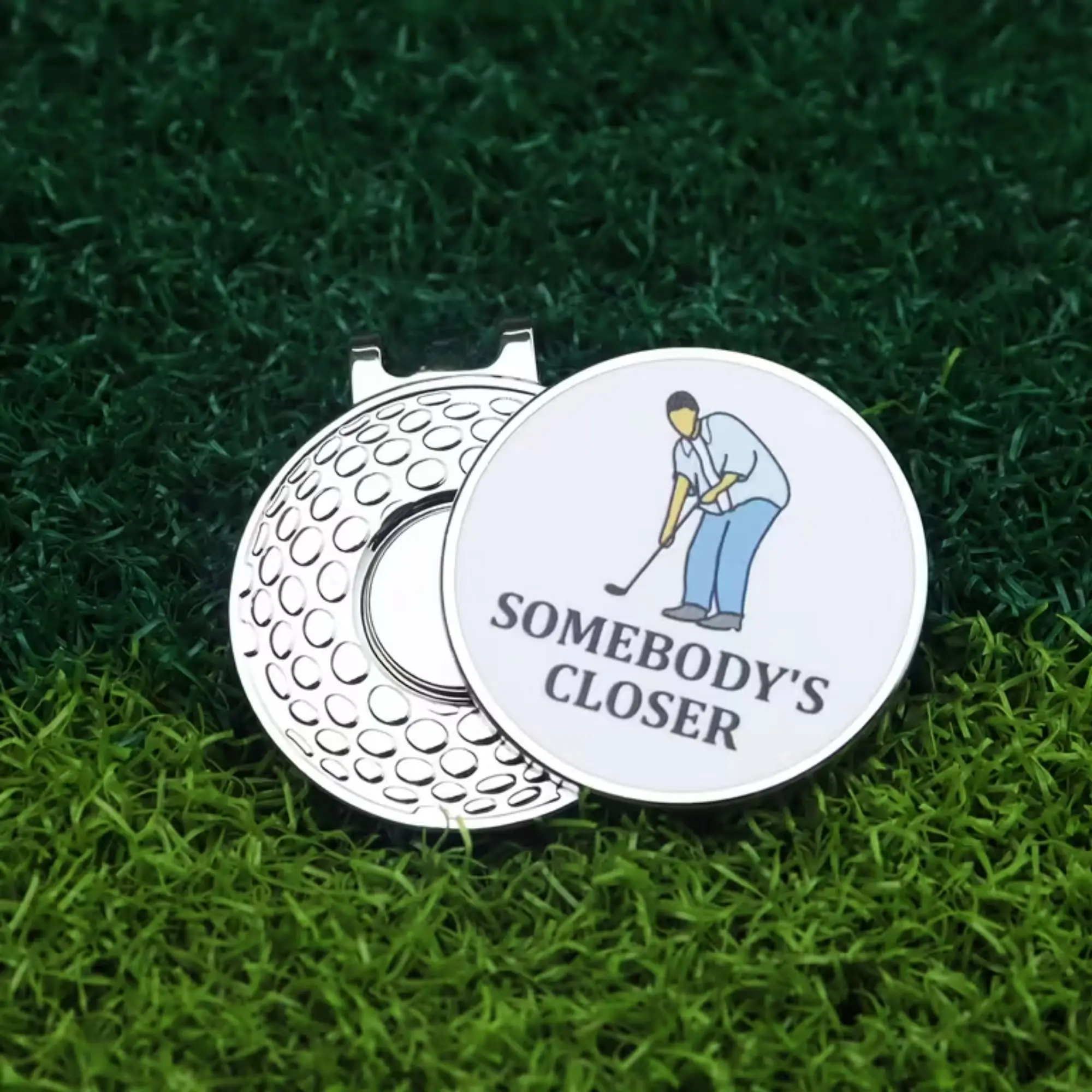 Golf Ball Marker Clip Strong Magnetic Zinc Alloy Cap Clip with 