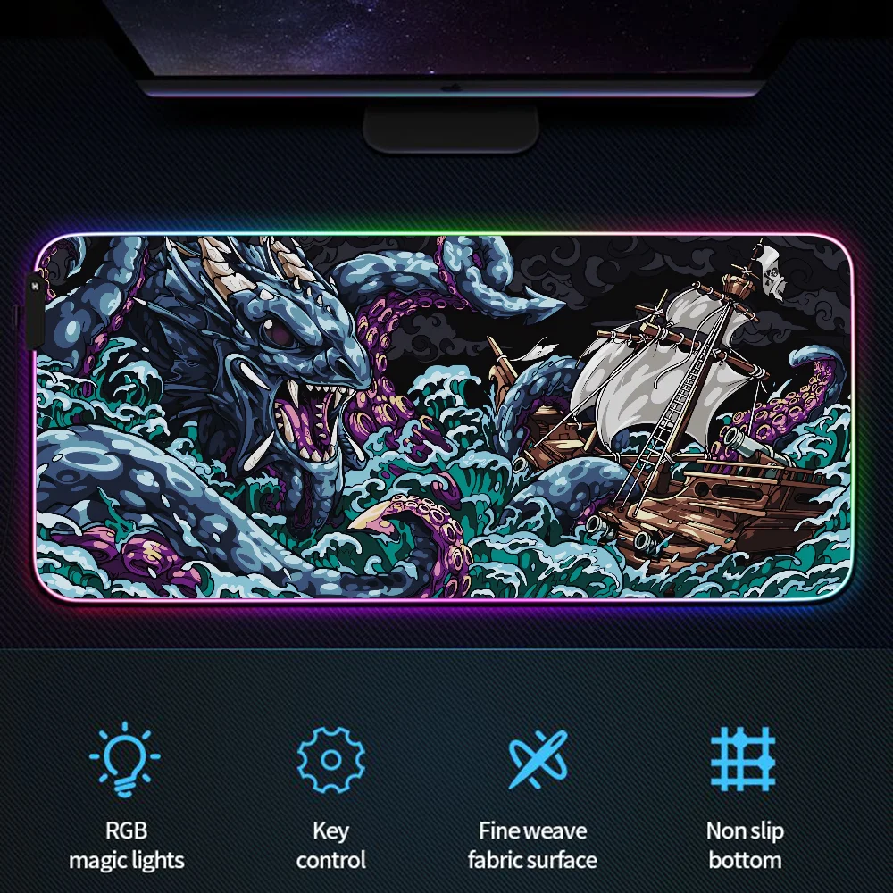 Xxl Mouse Pad Davy Jones Locker 900x400 Pc Gamer Desk Accessories Rgb Mouse Pad Gaming Keyboard Computer Mat Desktops Mousepad