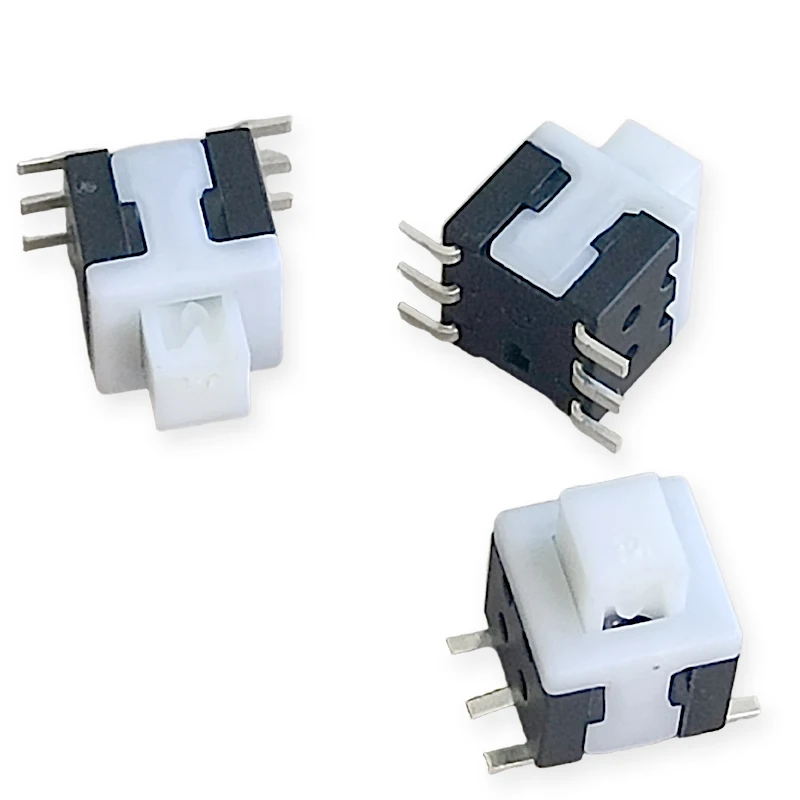 50 Stück 5,8x5,8mm SMD Selbstverriegelnder Drucktastenschalter 5,8*5,8mm Flachkopf Doppelreihig 6-Pin DC30V 0,5A Patch-Typ Druckschalter – Detail 4