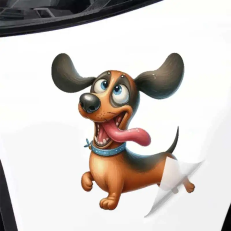 Naughty Funny Sausage Dog Waterproof Stickers for Electric Car Computer Fridge Home Decorative Vinyl Decals HE461