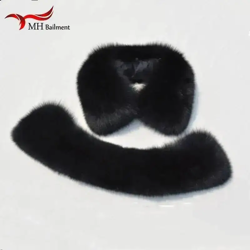 Autumn Winter Imitation Rex Rabbit Hair Collar Scarf Neck Warmer Stole for Garment for Women and Men Black Beautiful