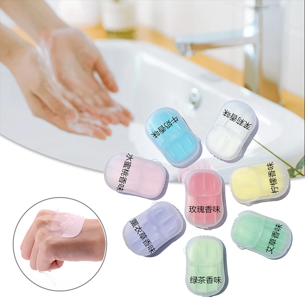 

20PCS Portable Soap Paper Disposable Soap Paper Flakes Washing Cleaning Hand for Kitchen Toilet Outdoor Travel Camping Hiking